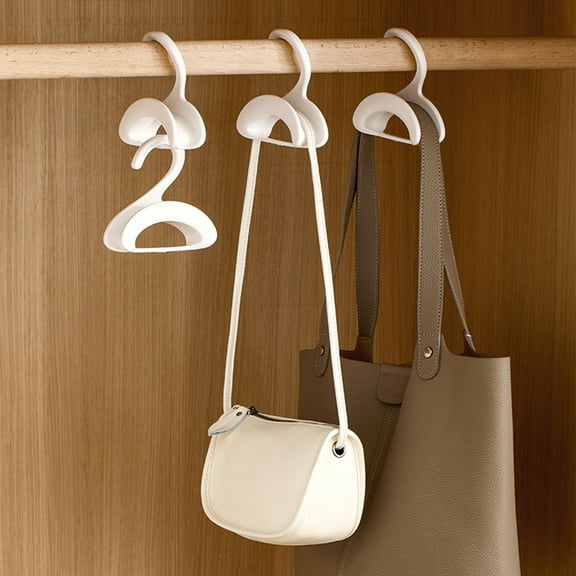 Seamless Arched Hanging Rack for Scarves Ties & Bags, Stackable Wardrobe Storage Organizer with Space-Saving Design for Closet Accessory Display | White KTFgvq