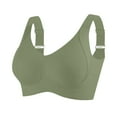 thumbnail image 1 of Seamless Athletic Bra - Womens Comfortable Push up No Underwire Brassiere High Support for Workout Sports Underwear Ladies Bralette Back-Smoothing Green XL, 1 of 2