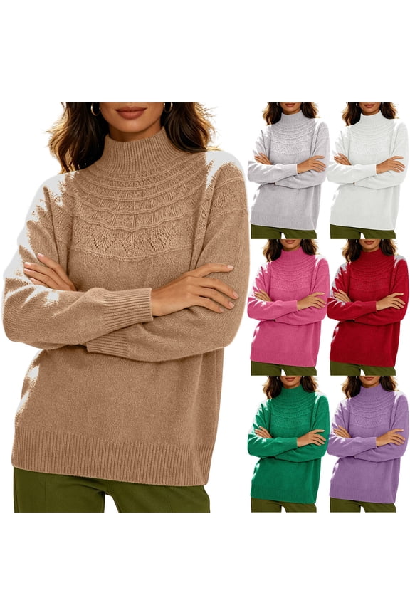 Seamless Autumn Winter Mock Turtleneck Sweater Women Long Sleeves Pullover Bottoming Shirt Base Layer Shirts Loungewear