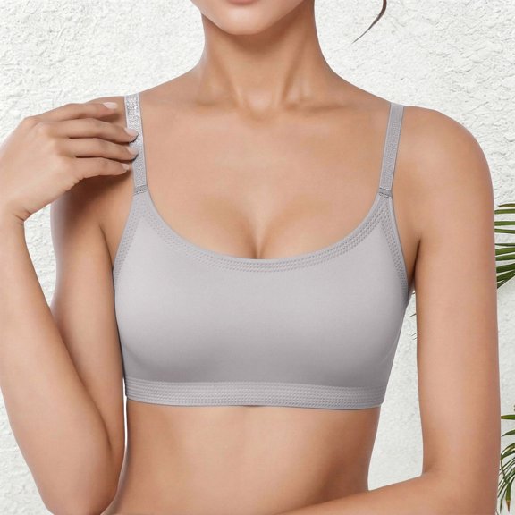 Seamless Backless Bandeau Bra with Removable Pads for All-Day Comfort and Support in Everyday Casual Wear, L, Grey