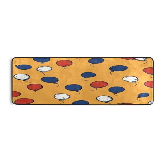 Seamless Balloon Pattern 72x24" Runner Rug, Non-Slip Memory Foam Cushion, Anti-Crease for Hallways and Bedrooms