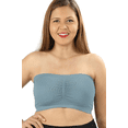 thumbnail image 1 of Seamless Bandeau Bra Tube Top Removable Pads (2X-3X, Blue-Grey), 2X-3X, Blue-Grey, 1 of 1