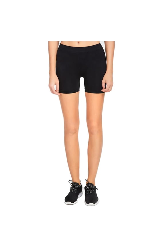 Seamless Basic Plain Tight Mini Sexy Shorts Stretch Spandex Pants Fitted Black