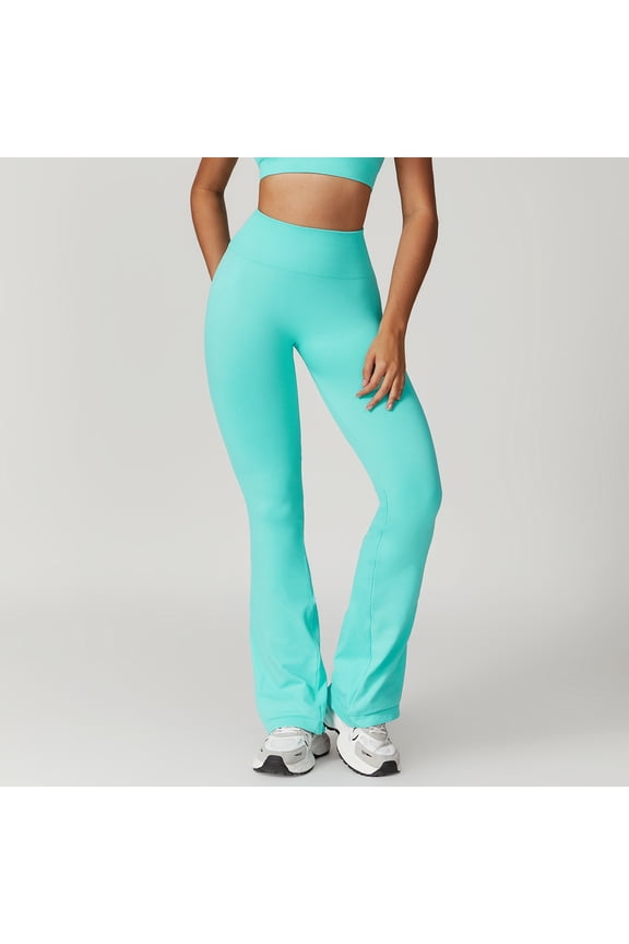 Seamless Bell Bottomed Fitness Yoga Pants Ribbed High Waist Push Up Sport Leggings Women Gym Workout Tights Running Flared Pants