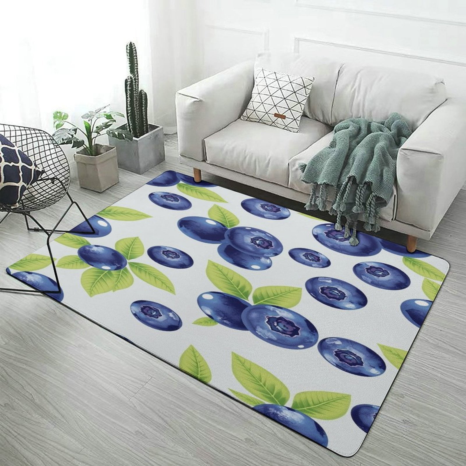 Seamless Blueberries Carpet Rug for Bedroom Living Room Home Sofa ...