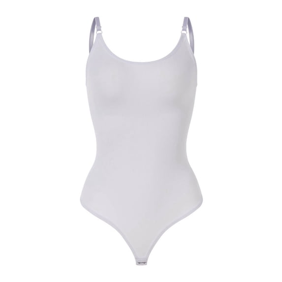 Seamless Body Bodysuit For Women Plus Size Lift Thong Adjustable Strap,Color:White