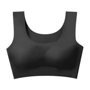 AOMPMSDX Seamless Bra For Women Ultra Comfort Adjustable Smoothing Wireless Support Bra Bralette Black S