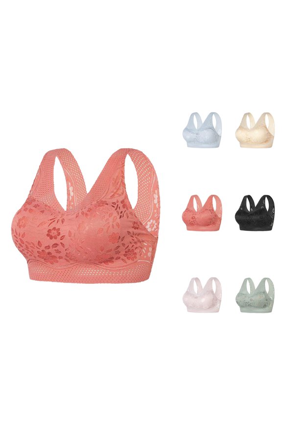 Seamless Bra Ice Silk Beauty Back Bra Without Steel Ring Lace Chest Wrap Sports Vest Underwear
