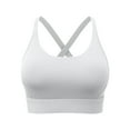 thumbnail image 1 of Seamless Bra Push up Women High Support Sports Bras, Crisscross Back Running Workout Brassiere, Wireless Gym Cami Cropped Tops White XL, 1 of 5