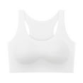 thumbnail image 1 of Seamless Bra with Removable Padding Bras Girls Sports Racerback Bra - Girls Smoothing Back Seamless Bras Built-In Chest Pad Solid Colors Training Bras for Teens White 11-12Y, 1 of 8