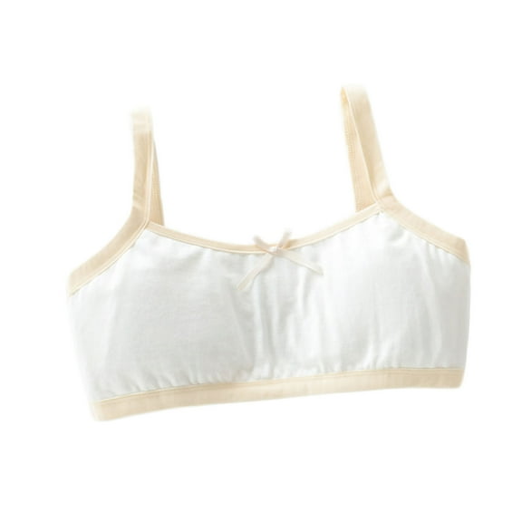 Seamless Bra Wireless New Girl Solid Color Soft Comfortable Breathable Children Thin Style Student Bra Underwear Style B-57 Yellow One Size