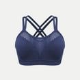 thumbnail image 1 of Seamless Bra Wireless New Women's Fashion Solid Color Sports Bra Thin Belt Shockproof Underwear Style B-52 Navy, 1 of 5