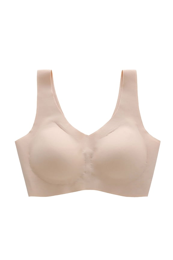 Seamless Bra Without Underwire Women's Bralette Padded Comfortable Non Wired T Shirt Bra Pull On Bra Crossback Comfortable Soft Bustier Womens Bras No Underwire Push up Sports Bras for Girls Padded