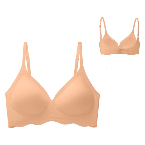 Seamless Bra Women's Comfortable Bralette Non Wired T Shirt Pull On Crossback Soft Bustier Wireless Support Everyday Wear