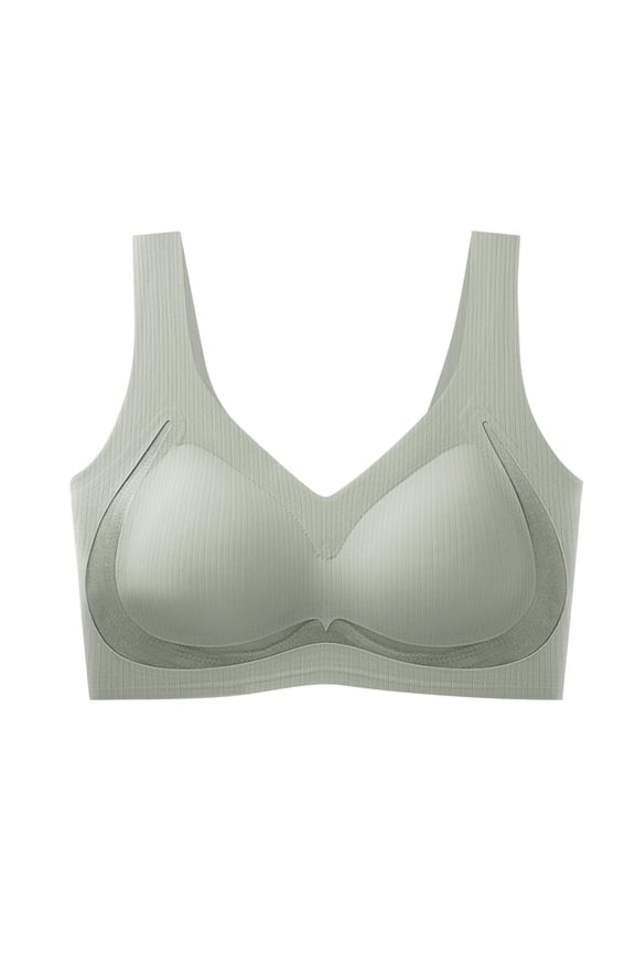 Seamless Bra Women's Without Underwire – Powerful Push Up Large Breasts Strong Hold V-Neck Non-Wired Bras for Women Comfortable Sleep Bras Adjustable Sports Bras Women