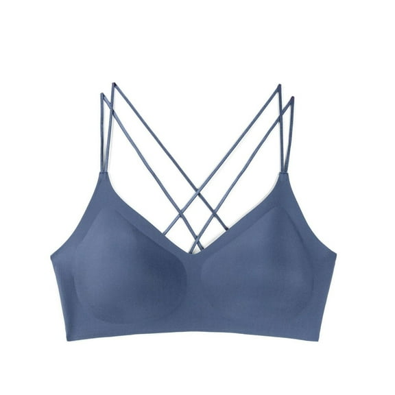 Seamless Bra for Women Wireless Bralette Comfortable Pull On T Shirt Bra Soft Padded Bustier Crossback Support Everyday Wear