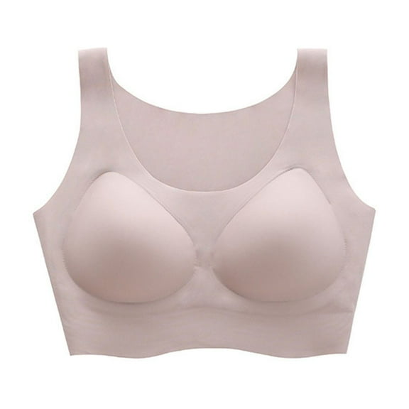 Seamless Bra for Women Wireless Comfortable Bralette Soft Padded T Shirt Pull On Crossback Bustier Support Everyday Wear