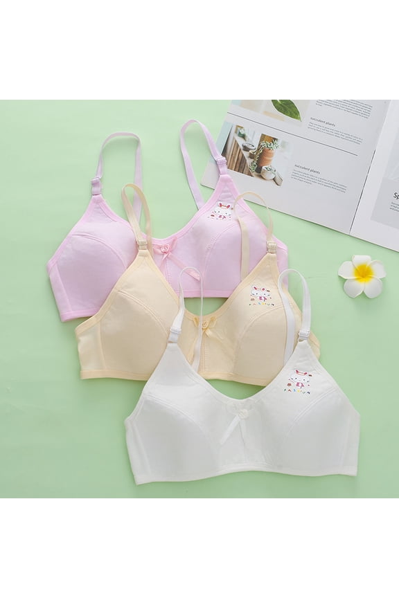 Seamless Bralette-Style Training Bra for Girls: Lightly Padded for Everyday Wear, No Underwire, Made from Organic Cotton, Adjustable Straps for Perfect Fit (A-Cup)