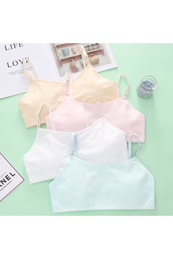 Seamless Bralette-Style Training Bra for Girls: Lightly Padded for Everyday Wear, No Underwire, Made from Organic Cotton, Adjustable Straps for Perfect Fit (A-Cup)