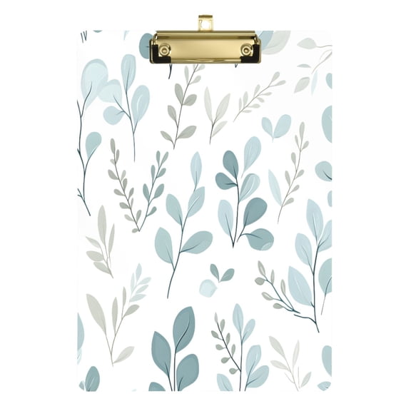 Seamless Branch Pattern 12.5x9in Clipboard, Durable Acrylic with Metal Clip and Wall Hook for Office or Classroom