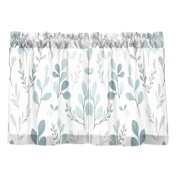 Seamless Branch Pattern Design Kitchen Curtains Tier Set 27x36 Inch 2 Panels Semi Sheer Light Filtering Privacy UV Protection
