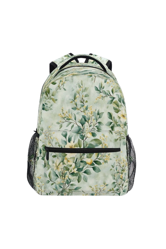Seamless Branch Pattern Stylish Large Backpack 15L Self-Standing Durable Twill for School, Office and Travel Use