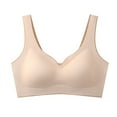 thumbnail image 1 of Seamless Bras Jelly Strip Lift Support Wireless Full Coverage Push Upultra-Comfort Sleep T-Shirt Busty Everyday Bralette,Beige,38 B, 1 of 3
