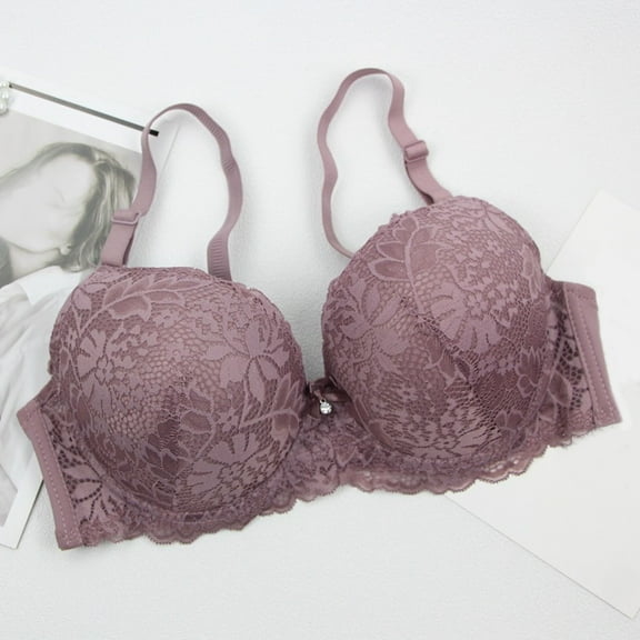 Seamless Bras For Women Lace Bralettes For Women Push Up Bra Sexy Lace Cleavage Extra Padded Plunge Bra Underwire Full Coverage Bras Seamless Tshirt Everyday Bras Pink,95C