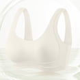 thumbnail image 1 of Seamless Bras for Women Soft Wireless Support Bra Comfortable No Underwire Full Cover Pull on Push up Underwear Bralette Ladies Wireless Padded Bra White M, 1 of 7