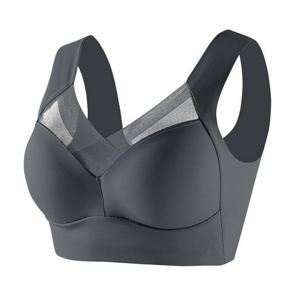 Seamless Bras for Women Trendy Push up Wireless Bra Plus Size Ice Silk Supportive Bra Breathable Padded Bras Womens Back Smoothing Bralettes Everyday Bras Gray 4XL