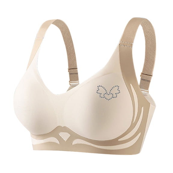Seamless Bras for Women No Underwire Comfortable Push Up Bra V Neck Wireless Bralette Full Coverage Wire Free with Soft Support Regular and Plus Size Comfortable Bras