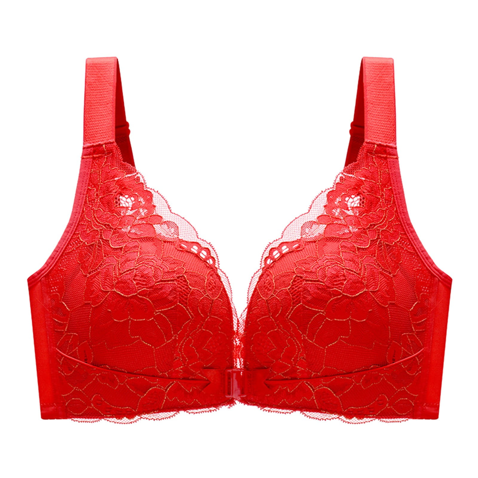 Seamless Bras Women's Comfortable Front Buckle Lace Bra Beautiful Back