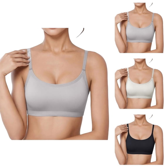 Seamless Bras for Women Adjustable Strap Cross Back Padded Full Coverage Bra Everyday Bra