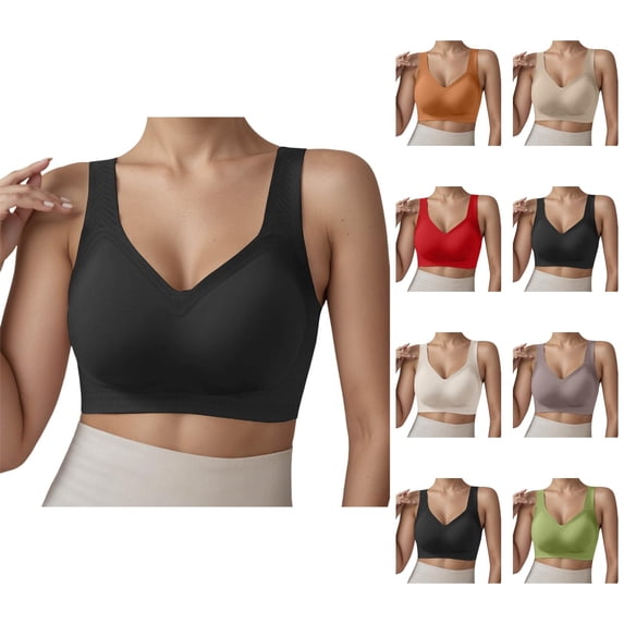 Seamless Bras for Women Full Coverage Wireless T Shirt Bra Seamless Support Hosiery for Everyday Wear
