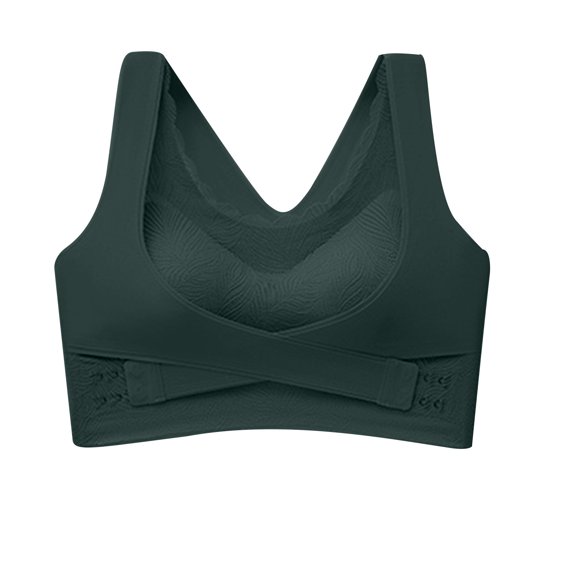 Seamless Bras for Women Lace Layer Trim Comfy Knitted Workout Yoga Tank Bras Full Coverage Push up Wireless Bralette with Pad