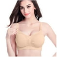 thumbnail image 1 of Seamless Bras for Women New Soft Nursing Maternity Bra for Pregnancy Women Postpartum Breastfeeding Bra Wireless Everyday Bra Style B-6 Beige, 1 of 6