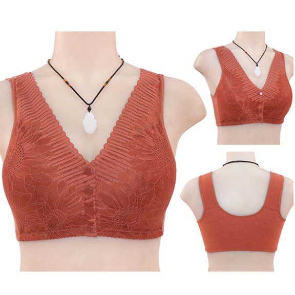 Seamless Bras for Women No Underwire Comfortable Push Up Bra Fashion Front-Closure Lace Lingerie Bra Comfortable Everyday Seamless T-shirt Bras