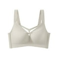 thumbnail image 1 of Seamless Bras for Women No Underwire Full Coverage Support No Steel Comfy Beautiful Back Daily Bras Everywear (36/80C, Beige), 1 of 6