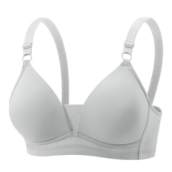 Seamless Bras for Women No Underwire New Woman's Thin Seamless Underwear Cup Small Chest Gathered No Underwire Bra Daily Bra Style B-19 Gray 34