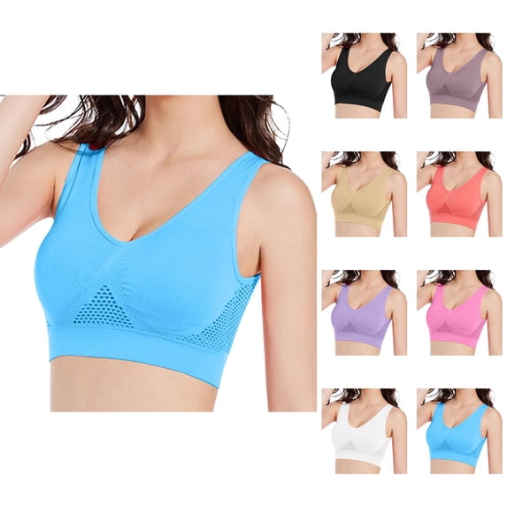 Seamless Bras for Women Openwork Sports Bra Mesh Back Breathable Everyday Bras