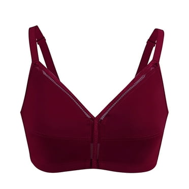 Seamless Bras for Women Plus Size No Underwire Wireless T-Shirt Full Coverage Push Up Soft Comfy Bralette Everyday Bra,Wine,46 C