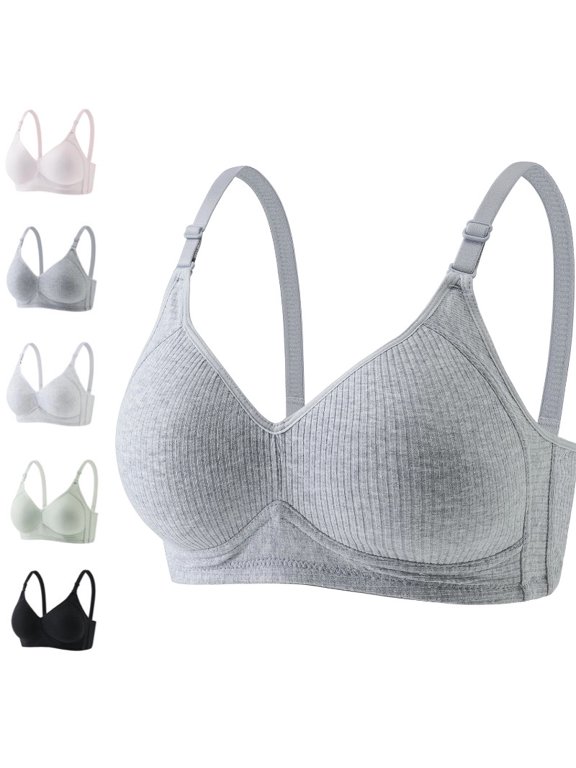 Seamless Bras for Women Push Up No Underwire Adjustable Bralettes Support Lifting Breathable Underwea Bra Dark Gray 34