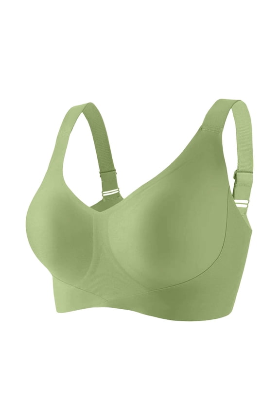 Seamless Bras for Women V Wireless Support Lift No Underwire Plunge Bralettes Full Coverage Push Up Bra Plus Size