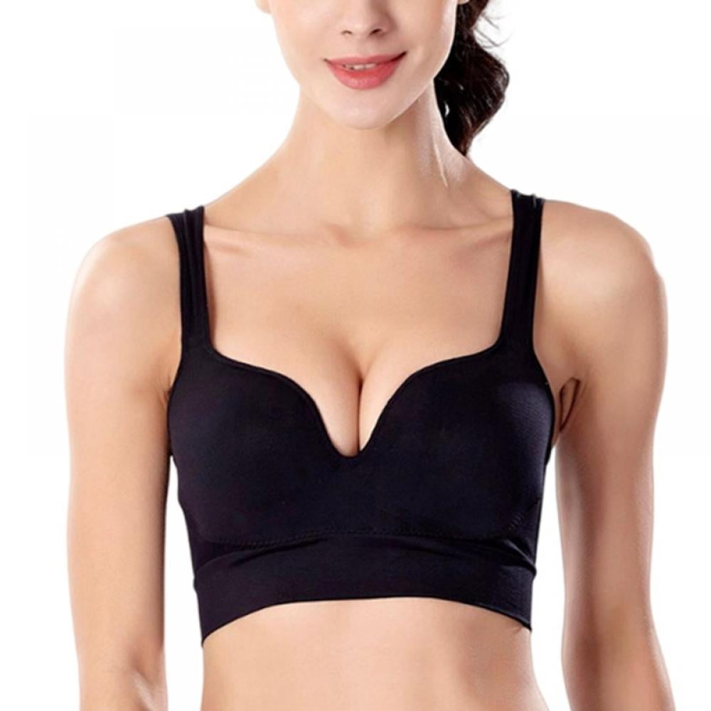 Seamless Bras for Women Wirefree Comfortable Padded Lift Push Up Thin Soft Back Smoothing Bra