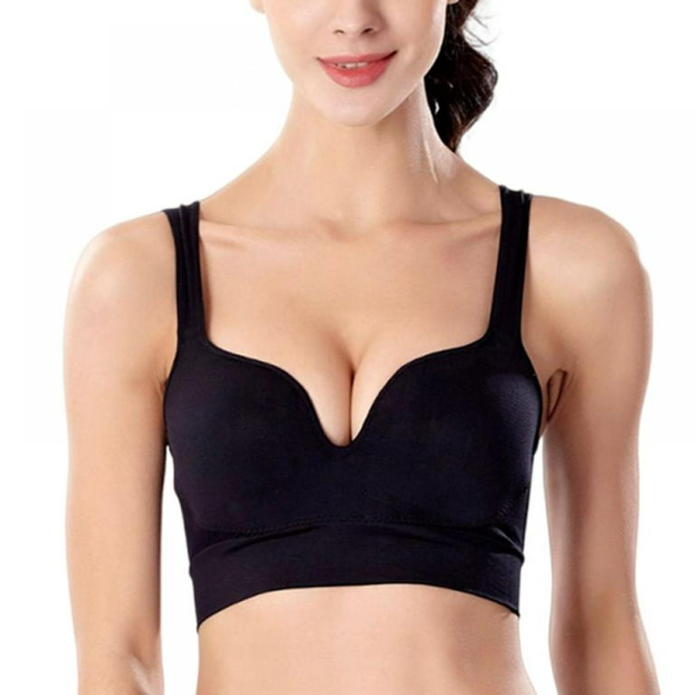 Seamless Bras for Women Wirefree Comfortable Padded Lift Push Up Thin Soft  Back Smoothing Bra