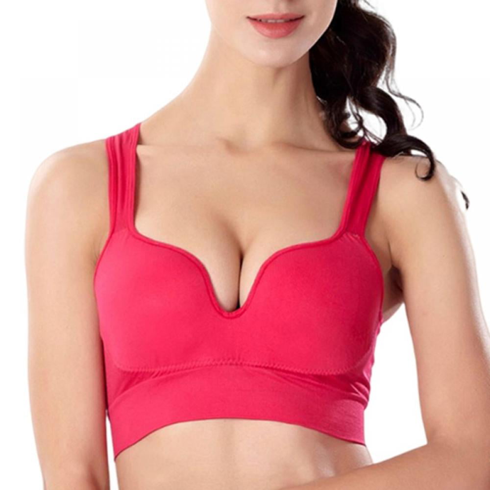 Seamless Bras for Women Wirefree Comfortable Padded Lift Push Up Thin Soft Back  Smoothing Bra 