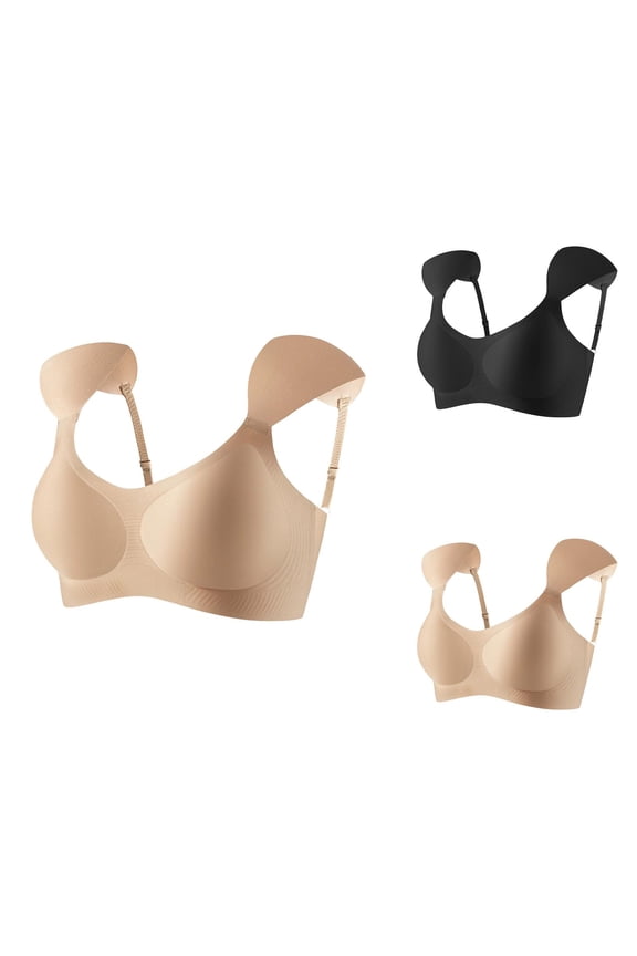 Seamless Bras for Women with Shoulder Pads Light Support Anti Sagging Lifting Push Up Bralettes