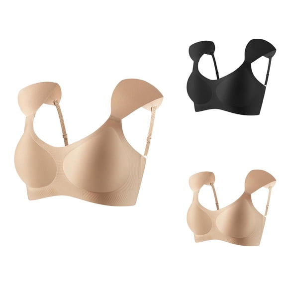 Seamless Bras for Women with Shoulder Pads Light Support Anti Sagging Lifting Push Up Bralettes