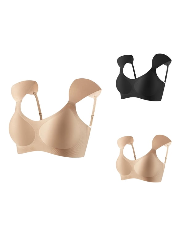 Seamless Bras for Women with Shoulder Pads Light Support Anti Sagging Lifting Push Up Bralettes