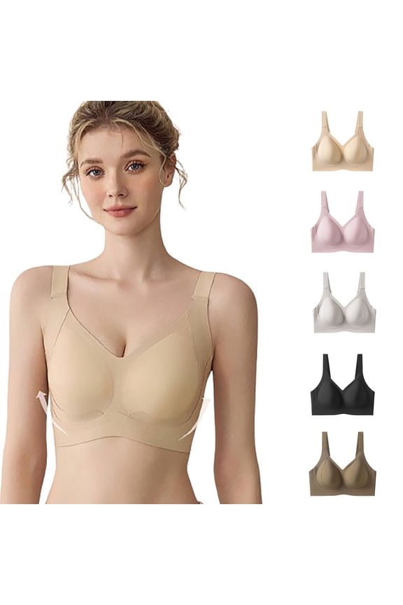 Seamless Breast Lifting Bra Crystal Chiffon Underwear High Elasticity Soft Supportive Elegant Lingerie for Everyday Comfort #Beige,L